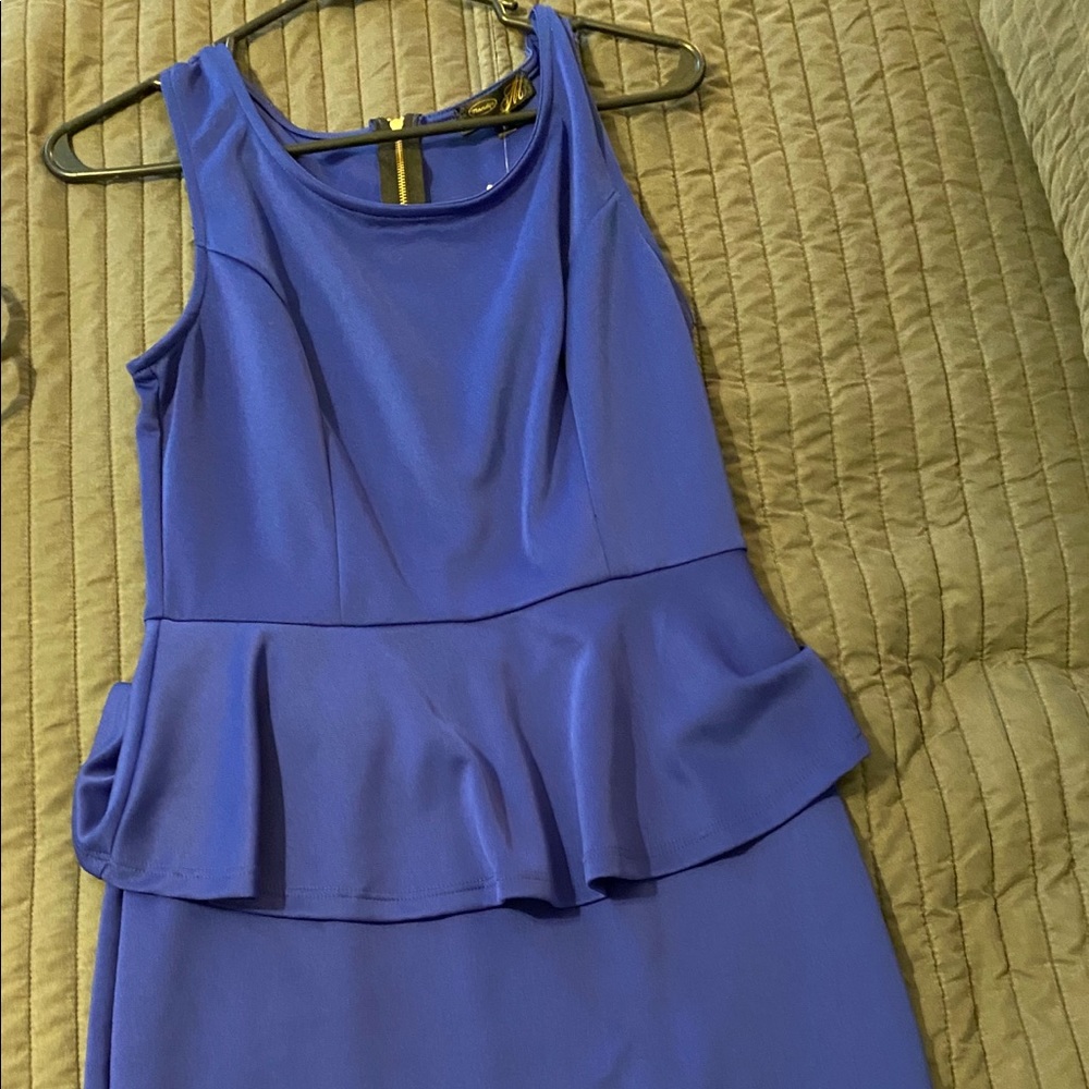 Blue peplum dress